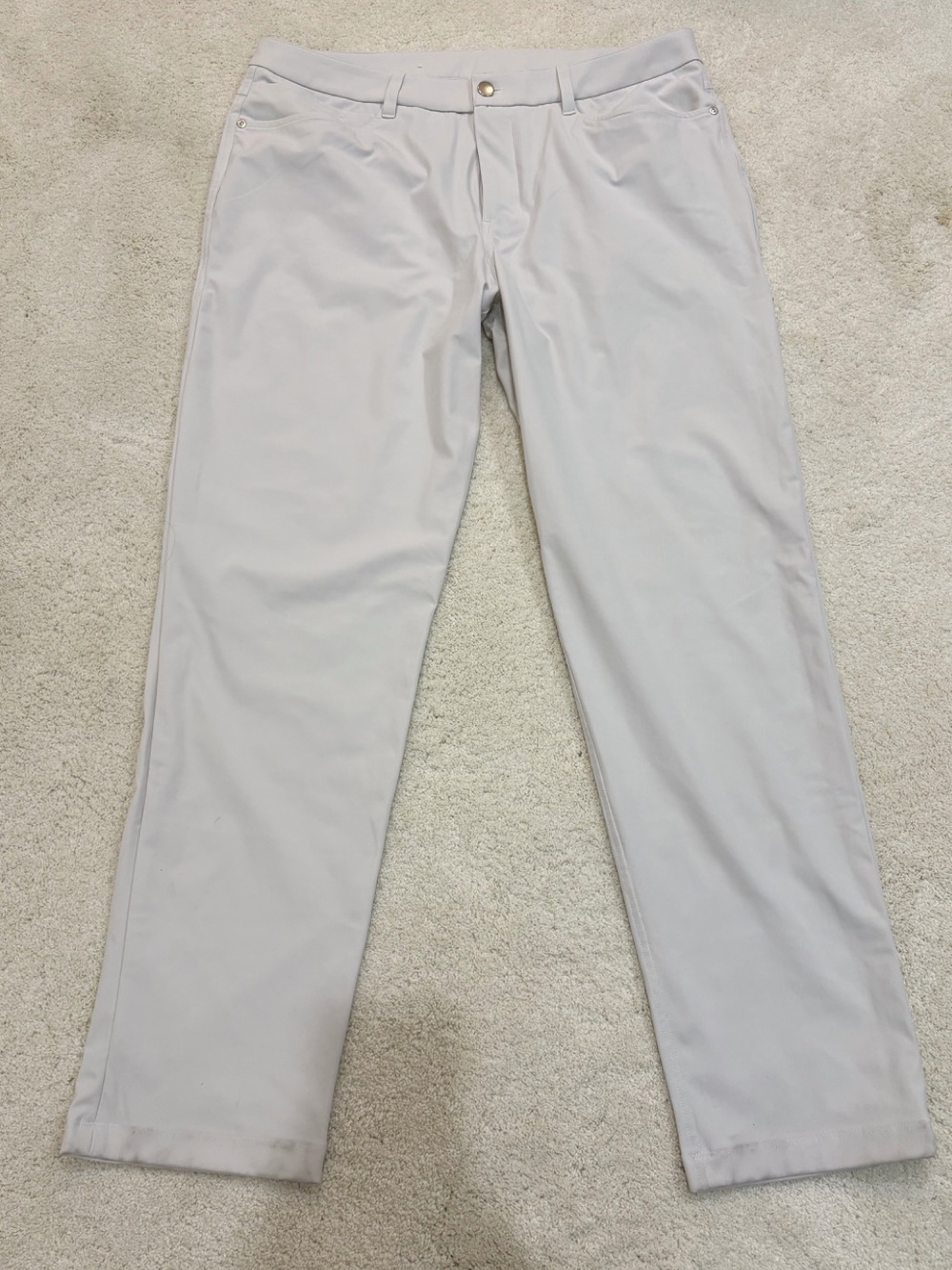 Lululemon Men’s ABC Classic-Fit Pant Warpstreme- Bone 36x32” - Picture 2 of 9